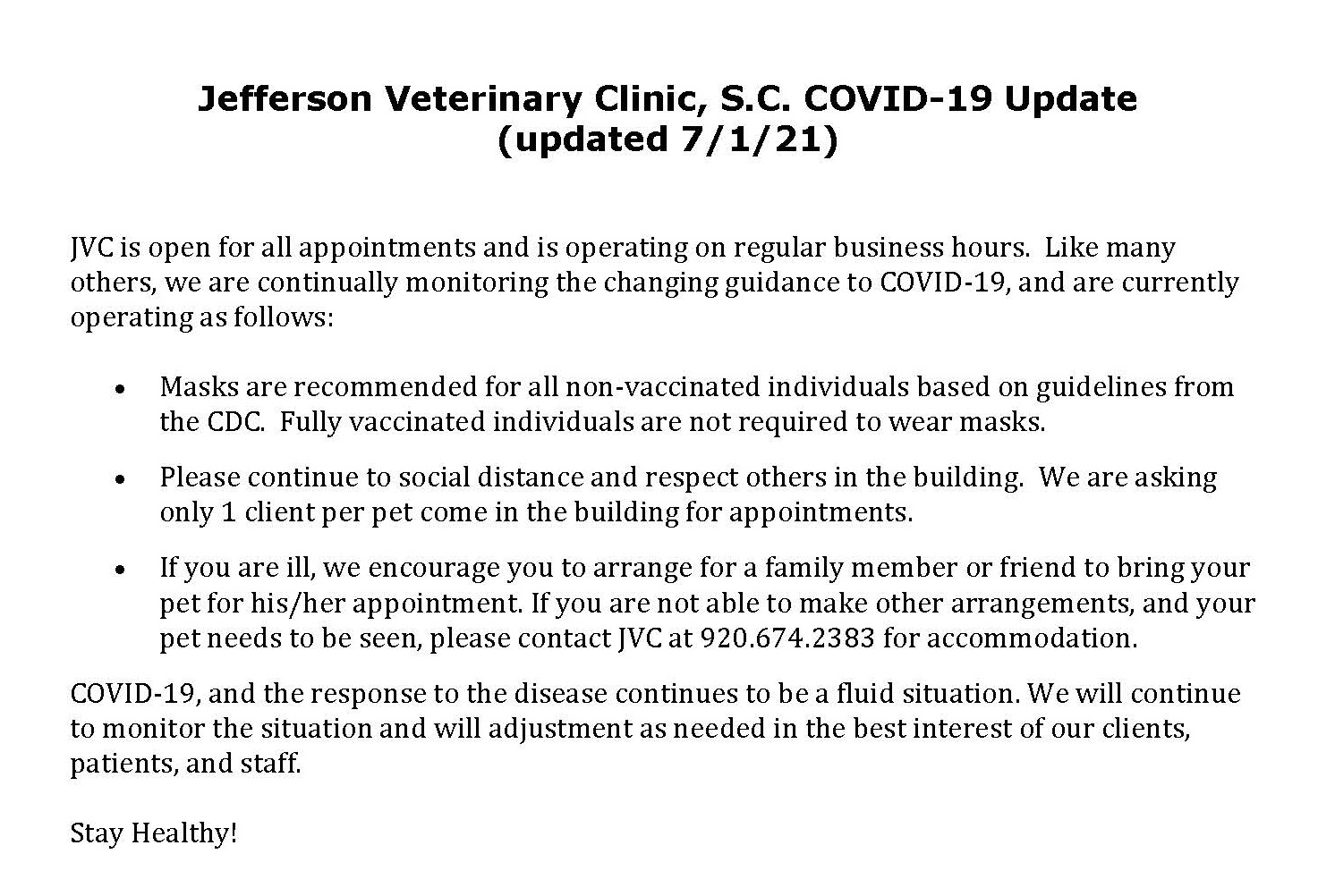 Jefferson Veterinary Clinic, SC